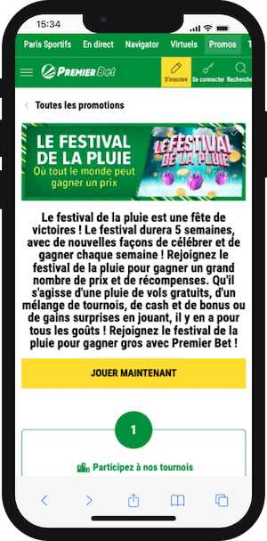 promo festival de pluie sur premier bet gagner des prix