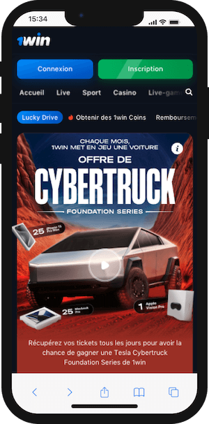 une voiture a gagner avec la promo 1win