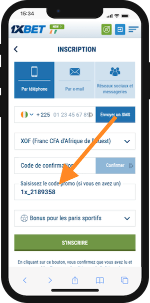 1xbet inscription avec code promo 