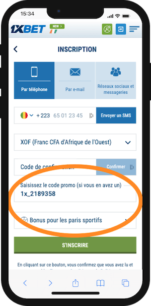 1xbet mali code promo inscription sur psm