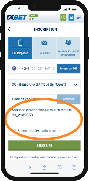 1xbet rdc code promo pour inscription sur psm