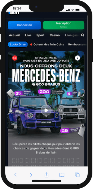 1win lucky drive gagner une voiture 