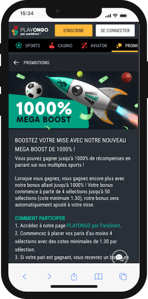 promo multiple combine sur playongo mega boost